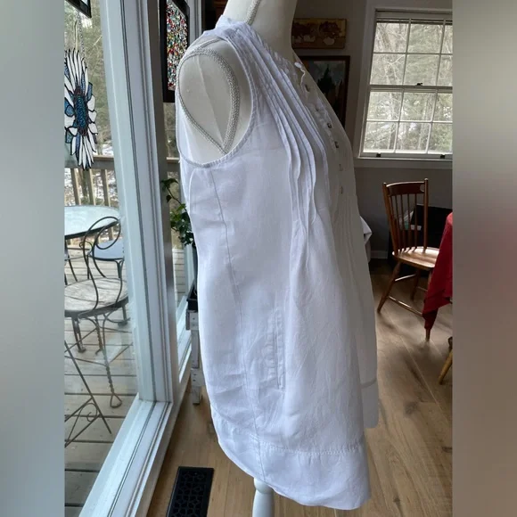 Quince White Button-Front Mini Dress - Picture 4 of 11